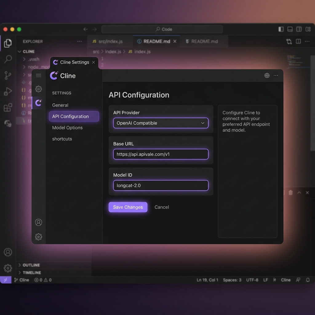 APIVALE Cline Integration for LongCat-2.0